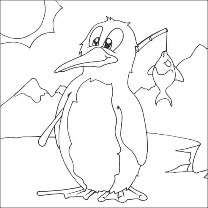 Holiday Penguin Coloring Pages