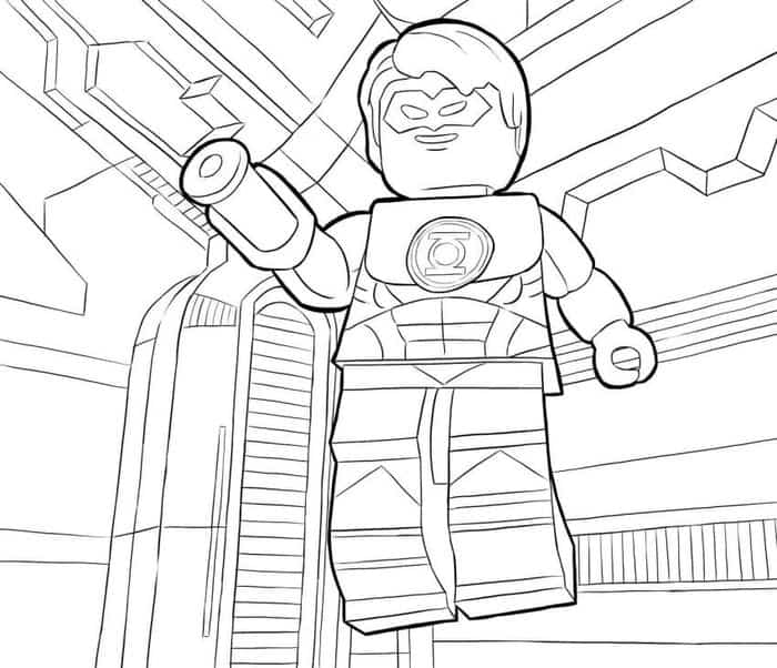 Lego Green Lantern Colouring Pages Lego Green Lantern Coloring Pages