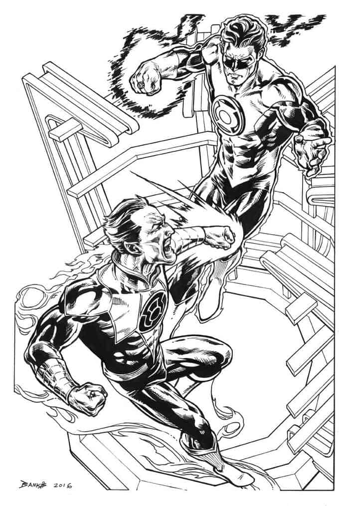 Lego Green Lantern Vs Red Lantern Coloring Pages