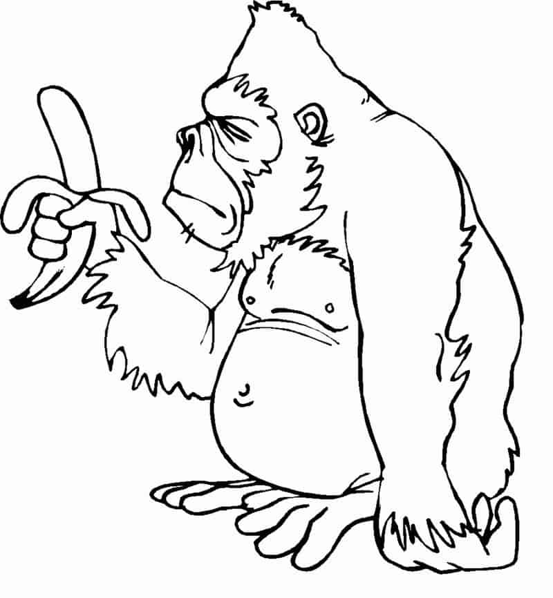Monkey Coloring Pages For Kids 1