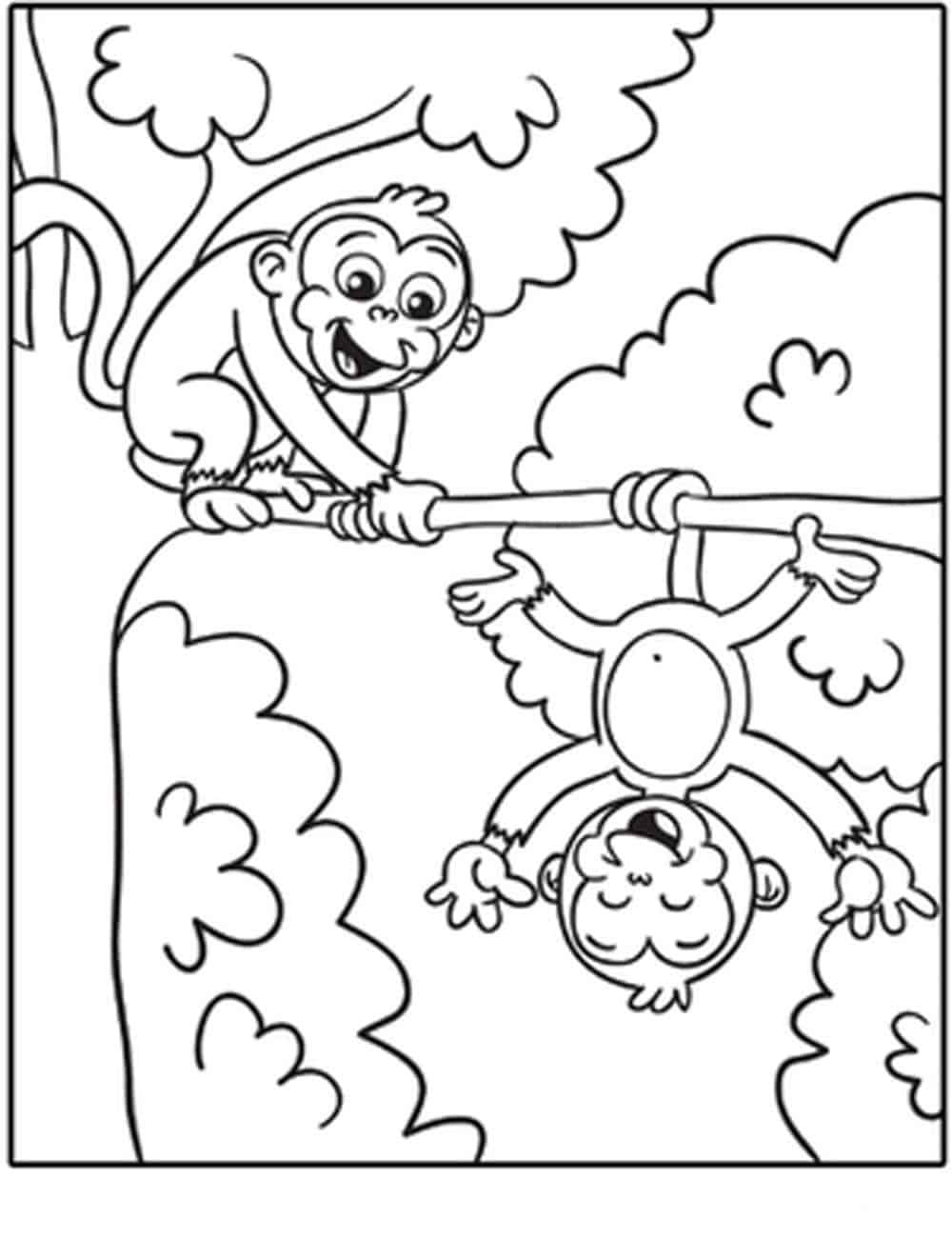 Monkey Coloring Pages For Kids