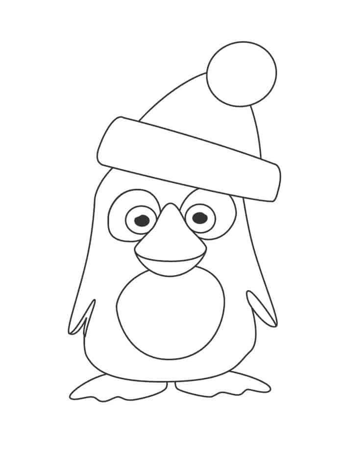 Penguin Christmas Coloring Pages