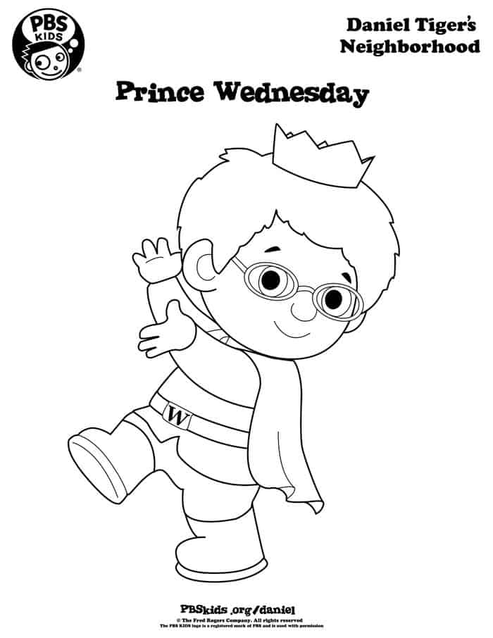 Prince Wednesday Coloring Pages From Daniel Tiger