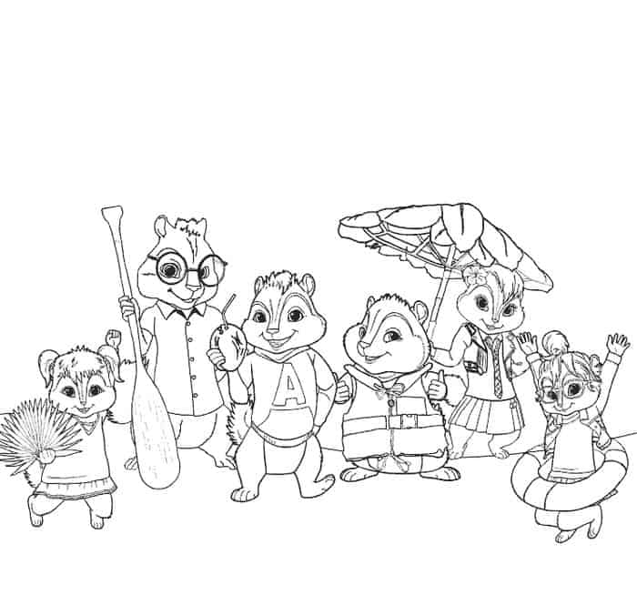 Printable Alvin And The Chipmunks Coloring Pages