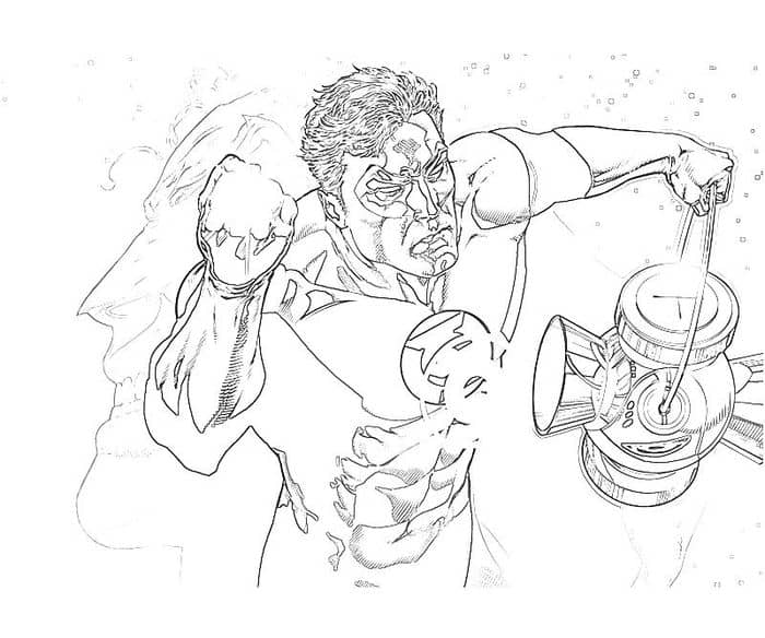 Red Lantern Vs Green Coloring Pages