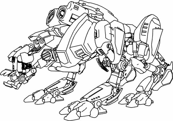 Robot Wolf Coloring Pages