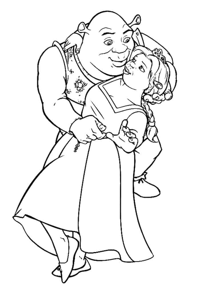 Shrek And Fiona Wedding Coloring Pages