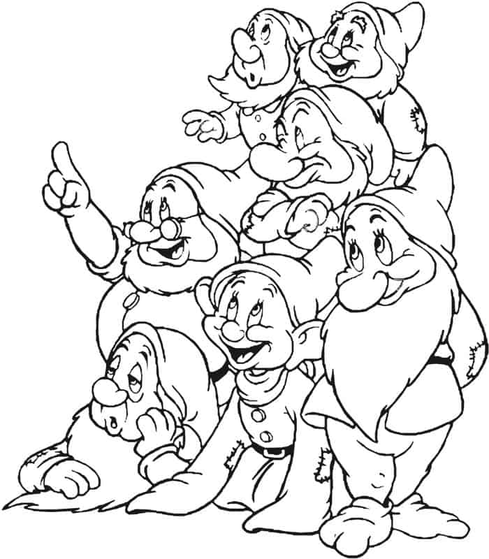 Snow White Dwarfs Coloring Pages
