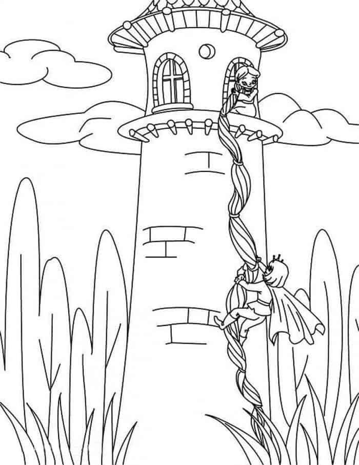 Tangled Tower Coloring Pages