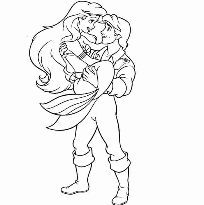 The Little Mermaid And Prince Eric Coloring Pages