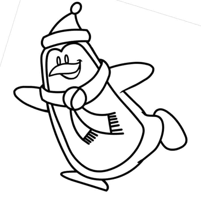 Winter Penguin Coloring Pages